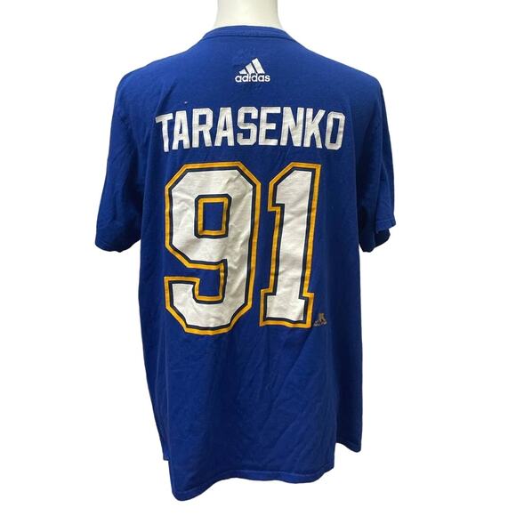Adidas St Louis Blues Hockey Mens Large NHL Tarasenko 91 Short Sleeve Tee Shirt - Picture 3 of 5